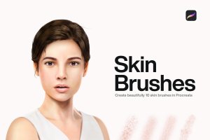 10个iPad专用皮肤Procreate笔刷素材 10 Skin Brushes Procreate