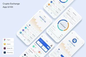 加密货币交换平台主题手机App UI界面设计套件 Crypto Exchange App UI Kit