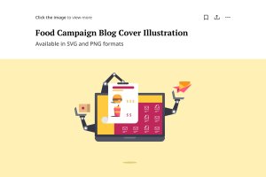 美食点餐机器矢量插画 Food Campaign Illustration – Blog Cover