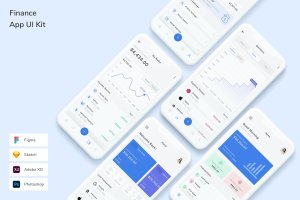 财务管理类手机App UI界面设计套件 Finance App UI Kit