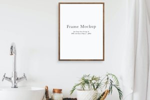室内背景照片作品展示相框画框样机模板#2309 Frame Mockup #2309, Interior Mockup