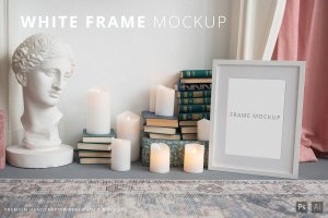 艺术室内场景图片展示相框样机模板 Picture & Photo Frame Mockup Artistic Interior
