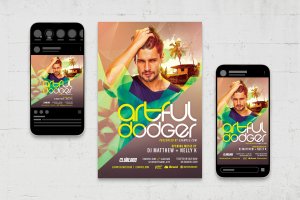 夏季电子DJ夜总会海报素材 Summer Electro DJ Nightclub Flyer