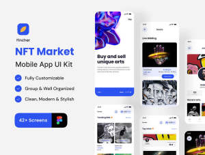 设计森林下午茶：NFT市场App应用程序UI套件