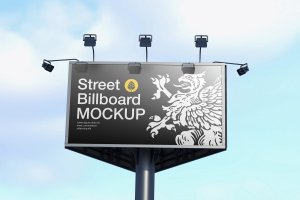 街道公路巨屏广告牌样机素材 Street Billboard Mockup