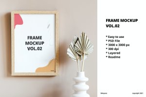 印刷作品展示框架样机模板v2 Frame Mockup Vol.02