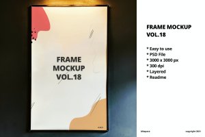 印刷作品展示框架样机模板v18 Frame Mockup Vol.18