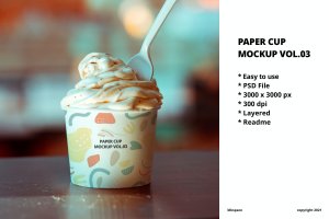 一次性纸杯咖啡杯品牌包装设计样机v3 Paper Cup Mockup Vol.03
