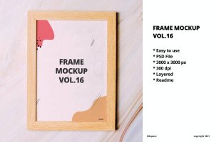印刷作品展示框架样机模板v16 Frame Mockup Vol.16
