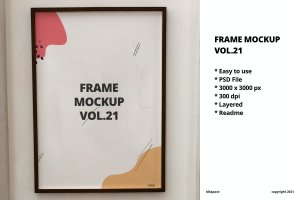 印刷作品展示框架样机模板v21 Frame Mockup Vol.21