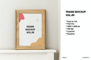 印刷作品展示框架样机模板v9 Frame Mockup Vol.09