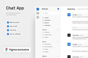 聊天App-Web应用程序UI设计模板 Chat App – Web App UI