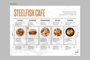 西式汉堡/披萨/面包店菜单菜牌设计模板 Food Menu