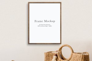 室内背景照片作品展示相框画框样机模板#2442 Frame Mockup #2442, Interior Mockup