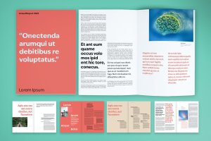 年度报告多用途手册设计模板 Annual Report with an Open Space Design Brochure