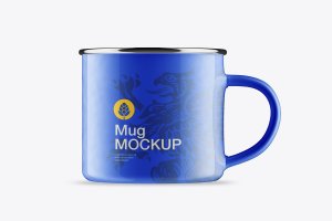 金属饮水杯Logo设计样机素材 Metal Mug Mockup