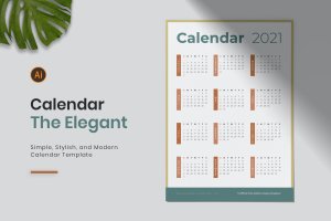 简约优雅日历年历设计模板 Elegant Calendar