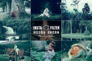 绿色滤镜效果PS动作 Moody Green Cinematic Photoshop Actions
