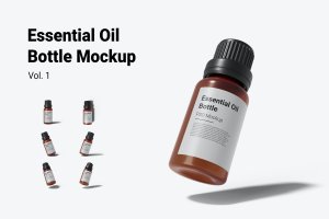 精油瓶化妆品品牌设计样机v1 Essential Oil Bottle Mockup Vol.1