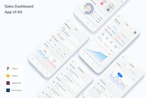 销售仪表盘App手机应用程序UI设计套件 Sales Dashboard App UI Kit