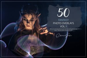 50个梦幻彩色几何线条照片叠层背景素材v1 50 Fantasy Photo Overlays – Vol. 1