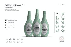 陶瓷花瓶设计样机模板合集v2 Ceramic Vase Mockup Template Set Vol 2