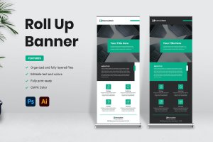 企业活动易拉宝Banner模板 Roll Up Banner – Konsultan 2