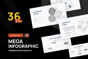 社交媒体数据信息图表PPT模板 Social Media Chart Infographic PowerPoint Template