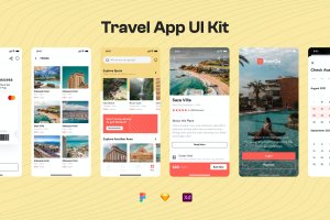 旅游App应用程序UI套件 Travel App UI Kit