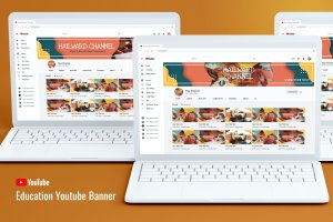 儿童教育Youtube频道艺术Banner模板 Youtube Channel Art – Education