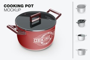 烹饪锅包装设计样机 Cooking Pot Mockup