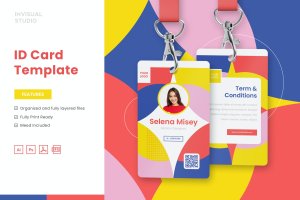 工作牌/胸牌/工作证设计模板v11 ID Card Template