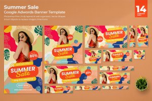 夏季促销谷歌广告Banner模板 Summer Sale Google Ads Banners