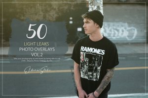 50个漏光照片叠层背景素材v2 50 Light Leaks Photo Overlays – Vol. 2