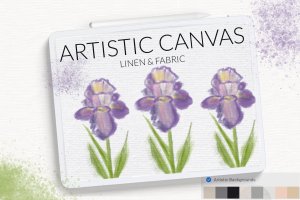 亚麻织物纺织帆布背景Procreate笔刷 Linen fabric textile canvas background brushes