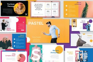 创意多用途企业演示PowerPoint模板 Pastel Modern Minimal Template
