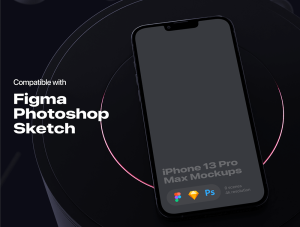 设计森林下午茶：高分辨率iPhone 13 Pro Max手机样机