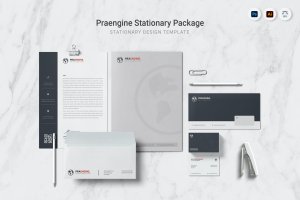 公司品牌文具VI套装模板 Praengine Stationary