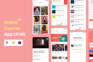 在线课程App应用程序UI套件 Online Course App UI Kit