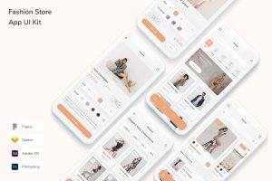 时装店App手机应用程序UI设计套件 Fashion Store App UI Kit