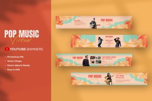 音乐艺术Youtube频道Banner设计模板v2 Youtube Music Channel Art Vol.02