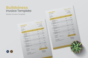 建筑业发货清单发票设计模板 Buildsiness Invoice