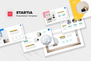 白色背景商品展示PowerPoint模板下载 StartUp PowerPoint Template