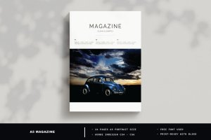 A5白色简约杂志模板 A5 Magazine Template