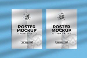 海报传单印刷纸张展示效果图样机v3 poster design mockup