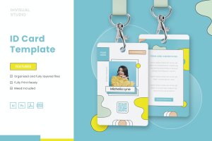工作牌/胸牌/工作证设计模板v12 ID Card Template