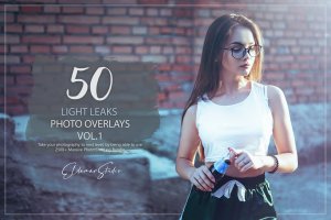50个漏光照片叠层背景素材v1 50 Light Leaks Photo Overlays – Vol. 1