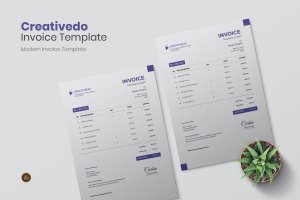 创意单色发货清单发票设计模板 Creativedo Invoice