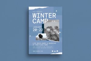 冬令营活动传单海报模板 Winter Camp Event Flyer