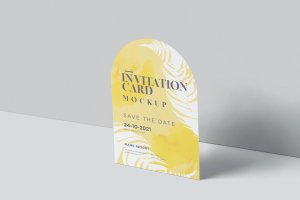 弓形邀请卡设计样机模板 Arch Invitation Card Mockups
